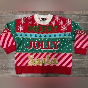 Festive Red and Green Christmas Sweater- size XL